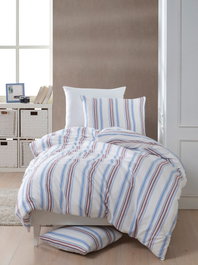 L'essentiel linge de maison Juego de funda nórdica Zagreb - Rojo y Azul, Individual